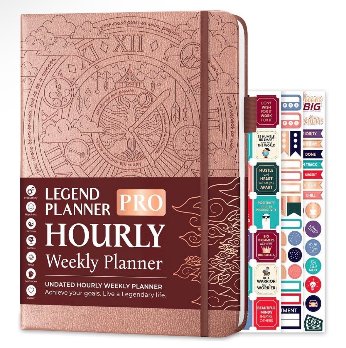 Legend Planner | 2026 PRO HOURLY Weekly Planner Set | 8.5×11 Rose Gold | SEALED