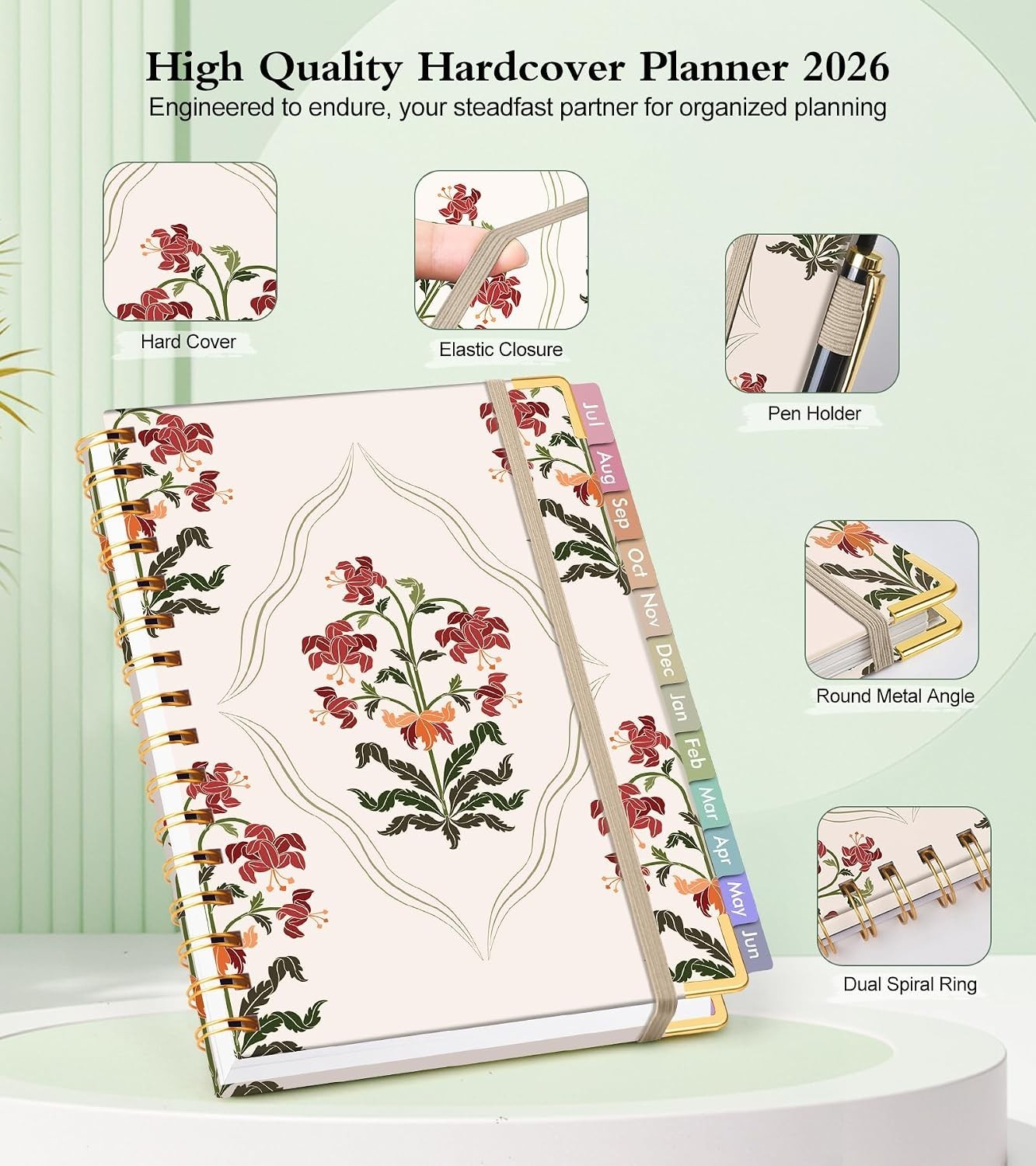 2026-2027 Leather Academic Planner – A5 Weekly & Monthly Organizer for Students