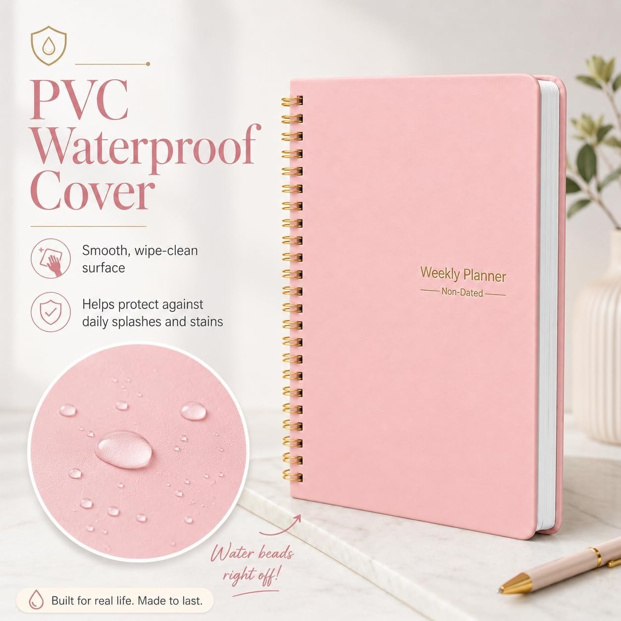 Elegant 5.7 x 8 Inch Weekly Planner & Habit Tracker for Ultimate Productivity