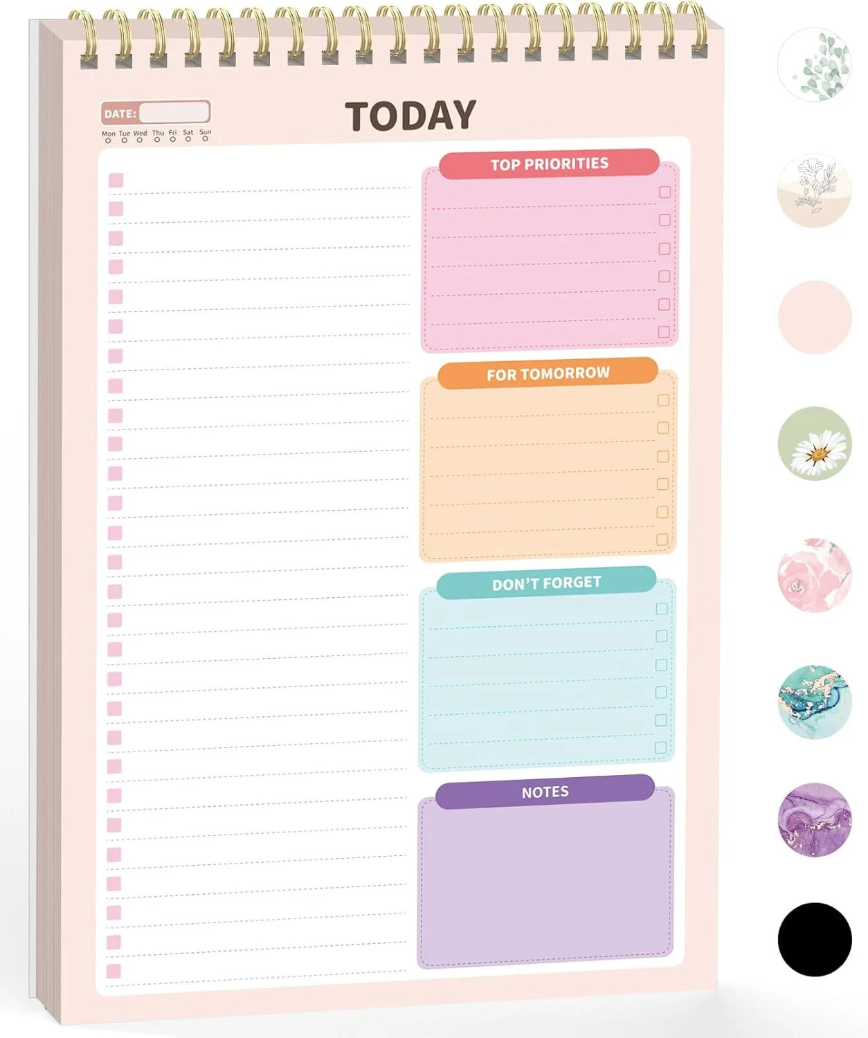 (6.5 x9.8), To Do List Notebook for Work, Undated Daily Planner Organizer for Ta