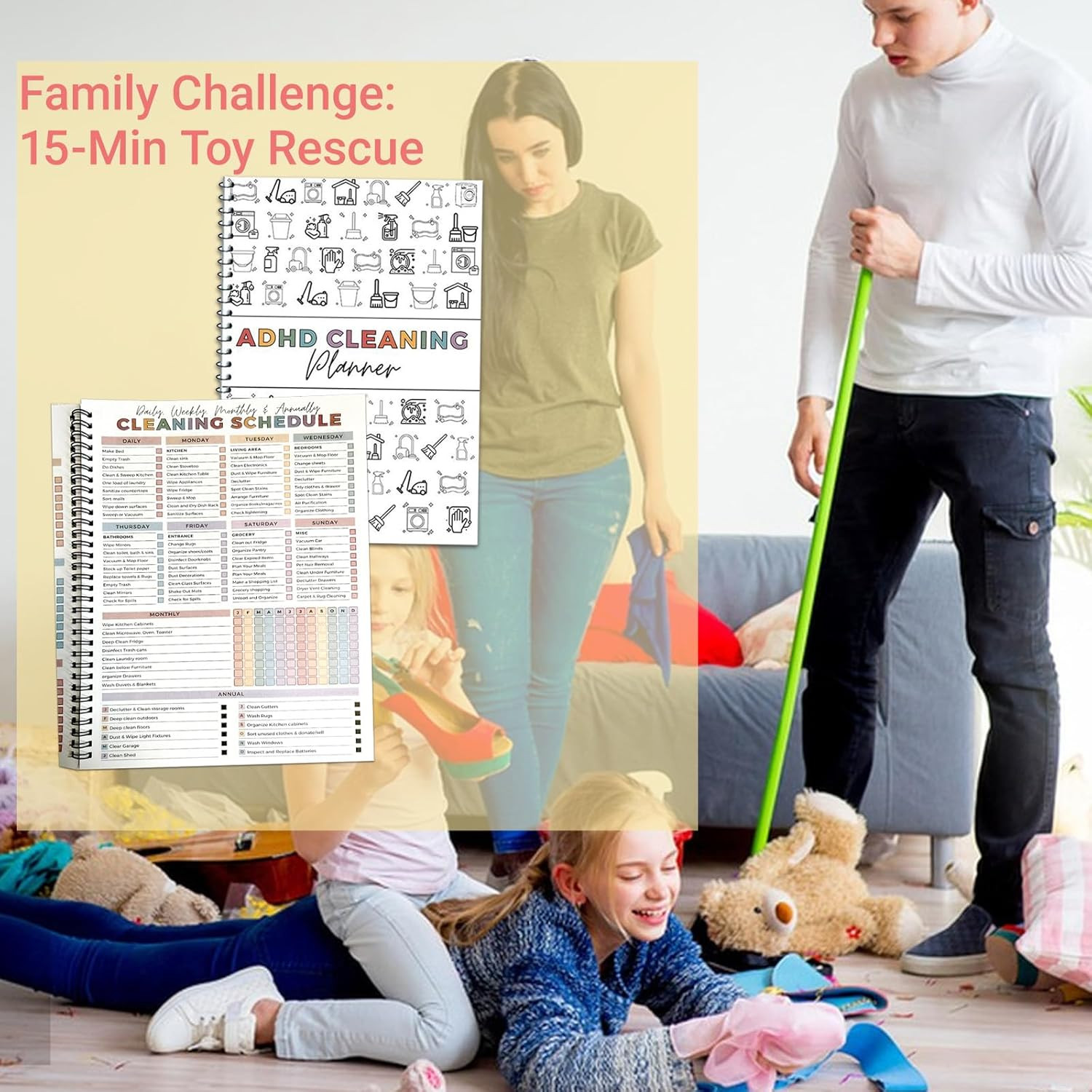 Household Cleaning Planner Daily/Weekly/Monthly House Cleaning Schedule Notebook