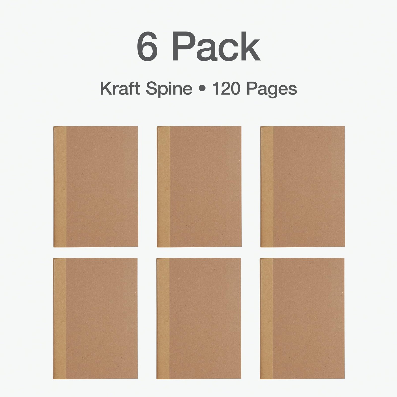 Oxford Composition Notebook 6 Pack,Notebooks for 6 Count (Pack of 1), Kraft