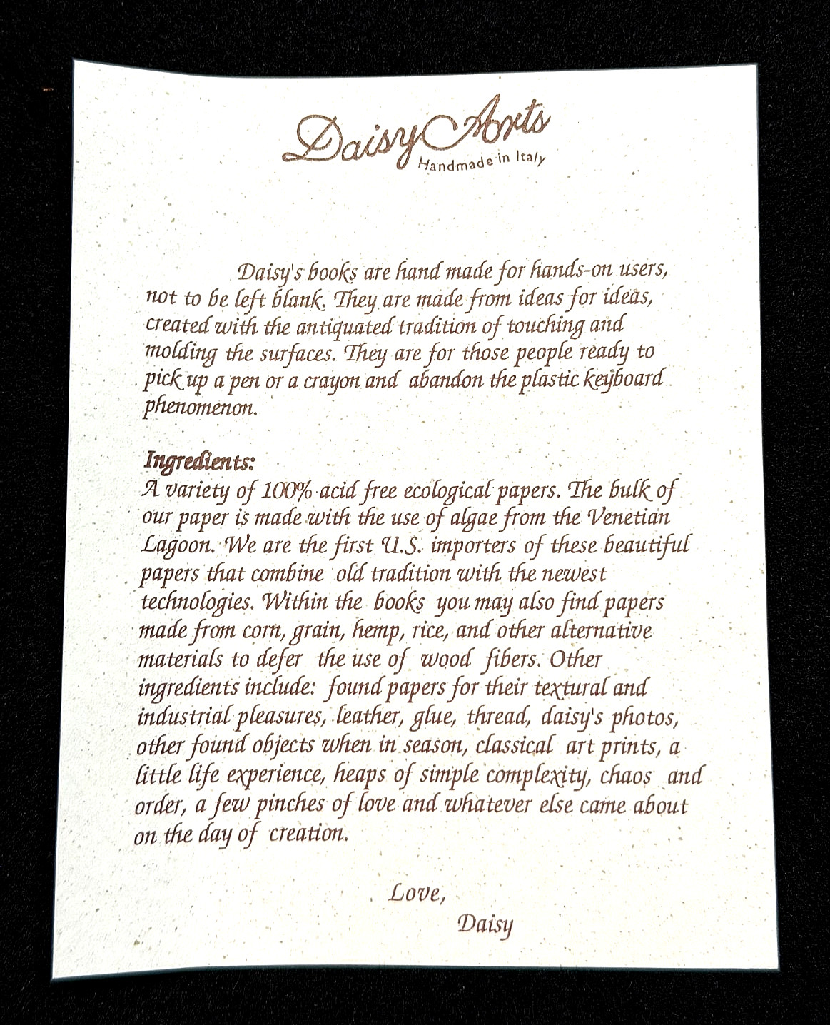 3 Daisy Arts Carved Leather Hand Made Writing Journals Made in Italy 7.5″ x 6.5″