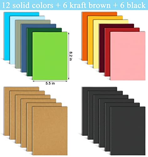 24 Pack Kraft Notebooks Unlined A5 Blank Journal Bulk With 80 Gsm Thick Paper 8.