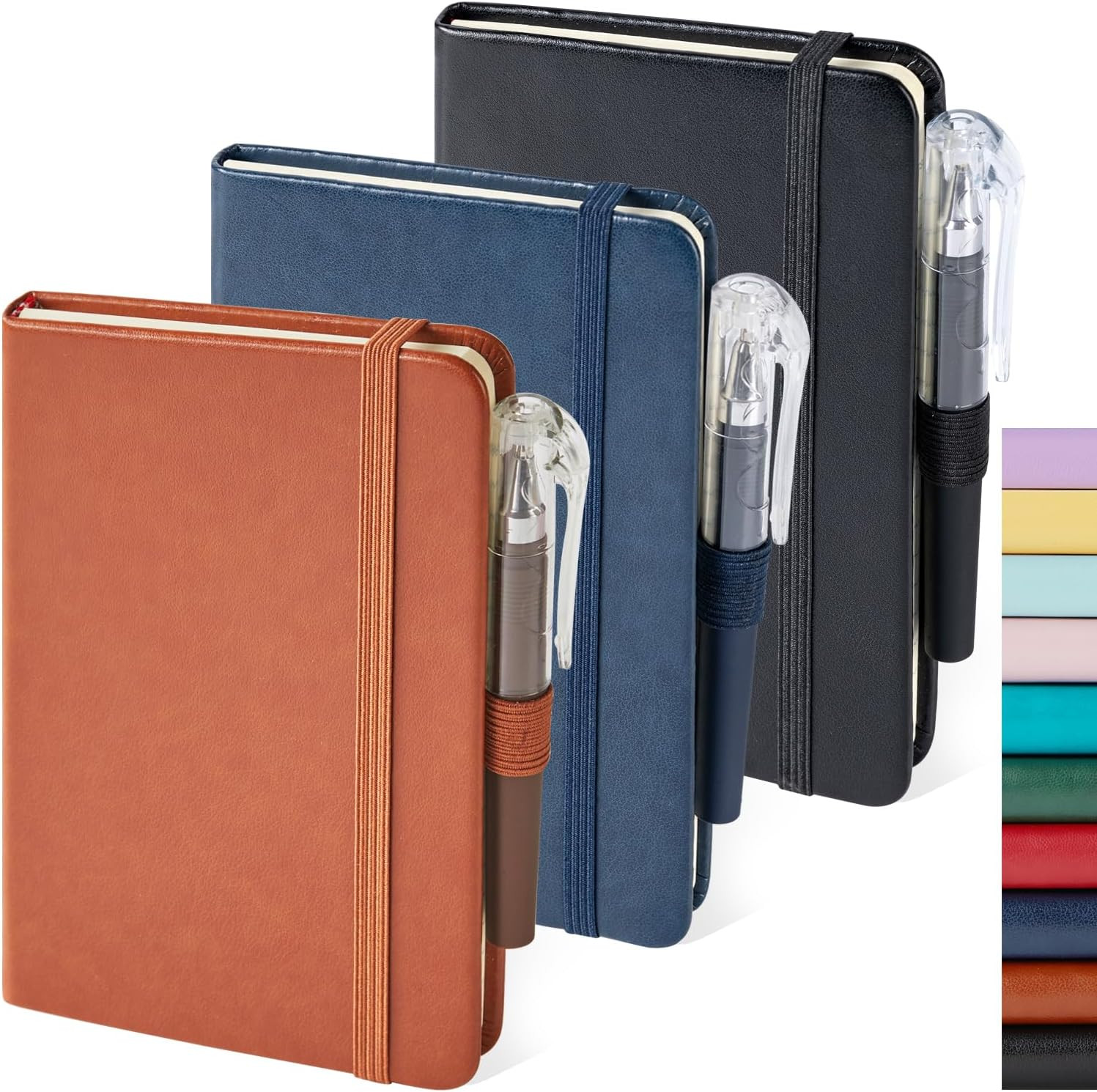 NIRMIRO 3 Pack Pocket Notebook Journals, Small Notepad Notebooks for Note Taking