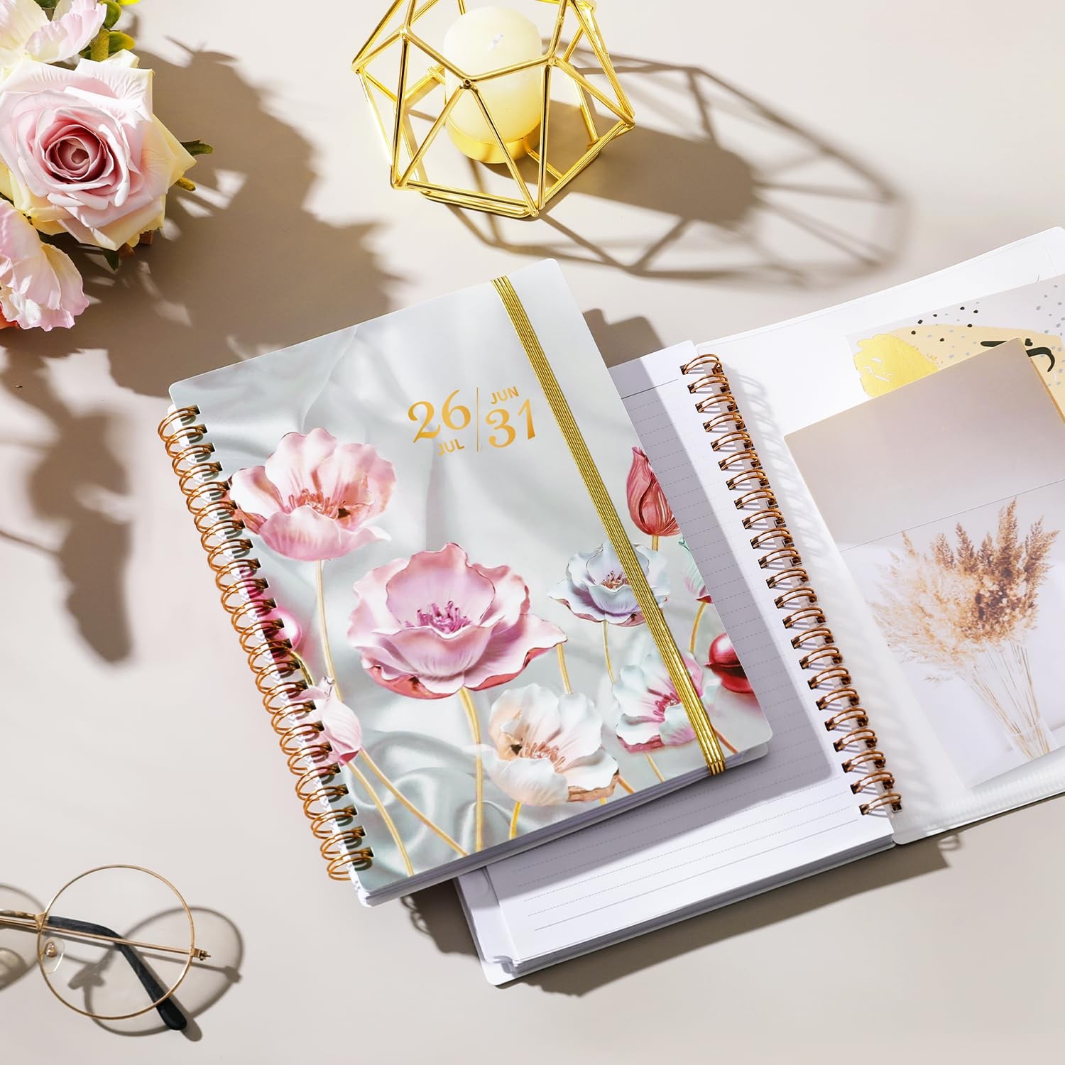5-Year Monthly Planner 2026-2030, Spiral Bound with Tabs, 6.4″ x 8.5″, Pink