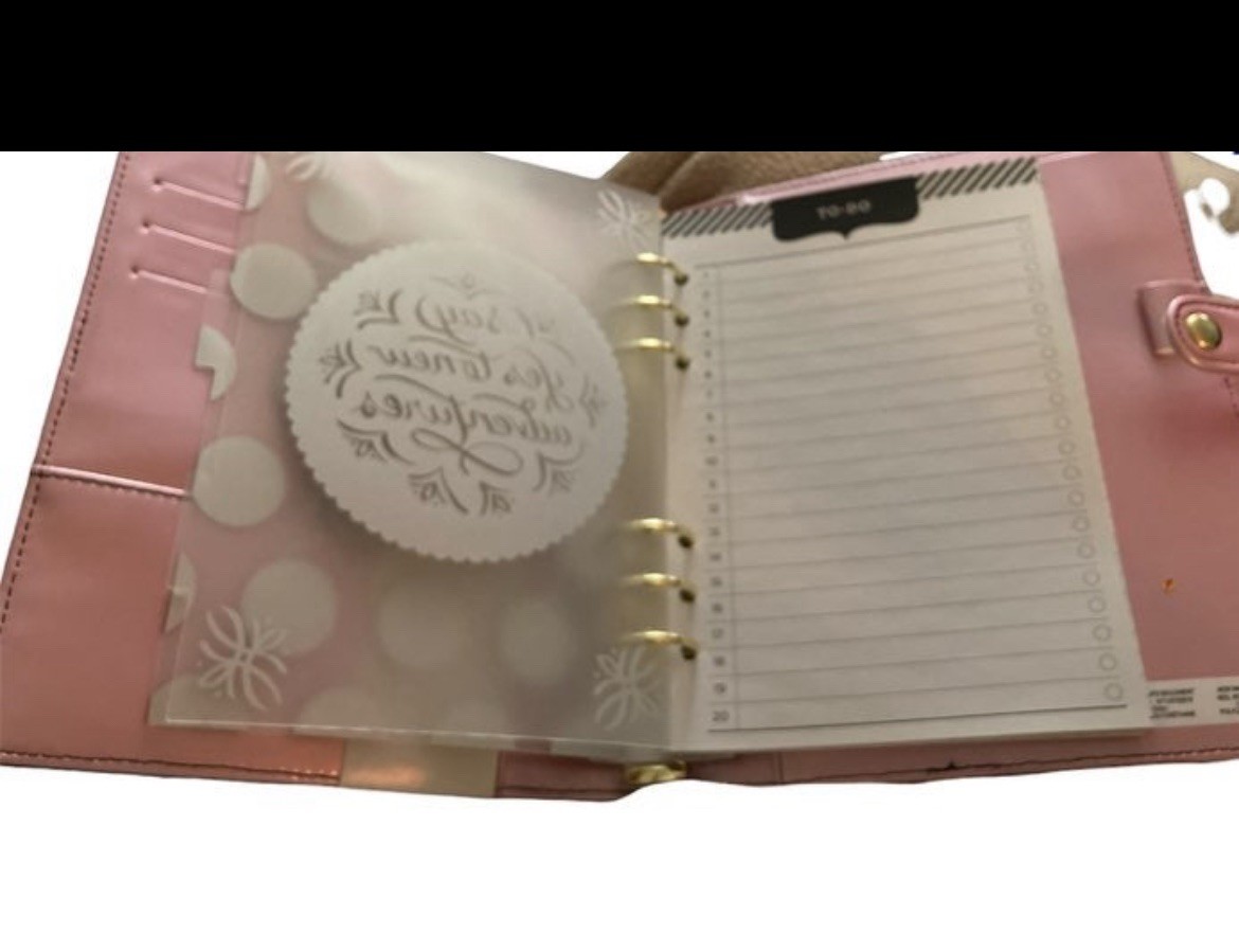 Recollections Creative Lustrous Black 6-Ring Planner Binder 35pc Snap Folio