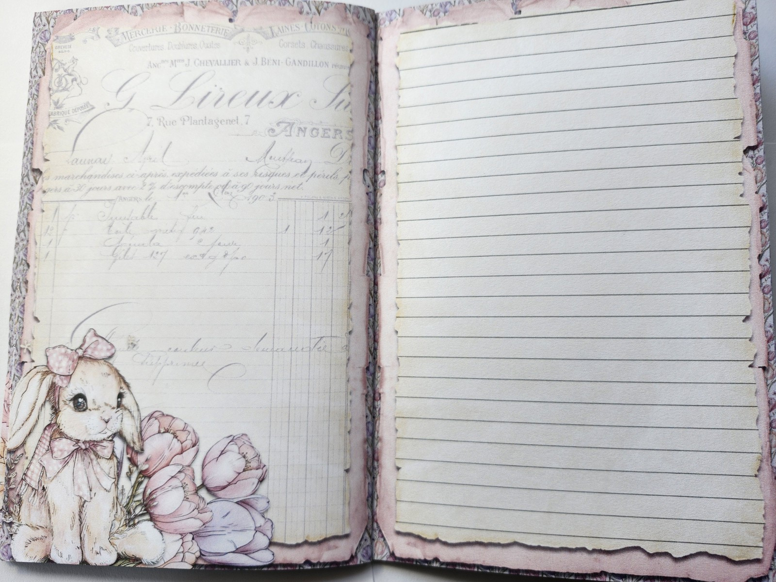 Junk Journal Blank Booklet “SPRING FLING” HANDMADE Easter Spring Florals LG 40pg