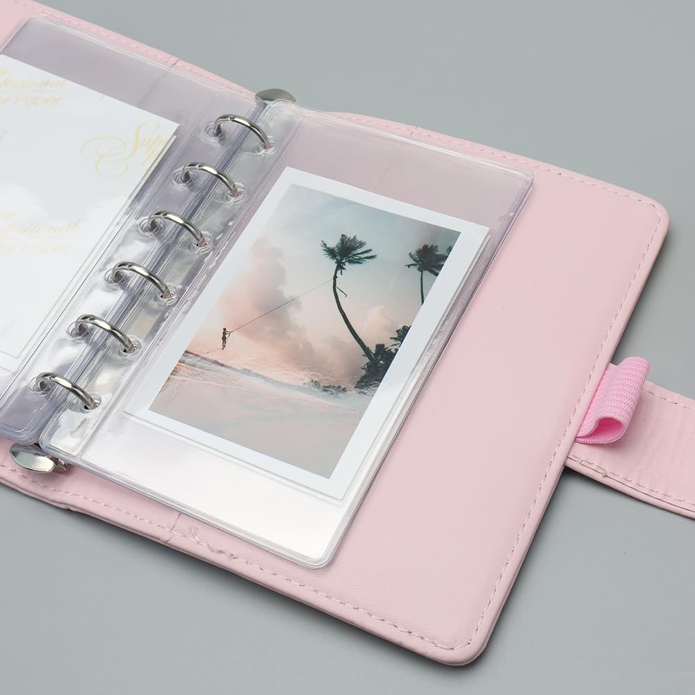 A7 Binder Pockets 12 PCS Clear Cash Envelopes Waterproof PVC Pouch 6-Ring Page