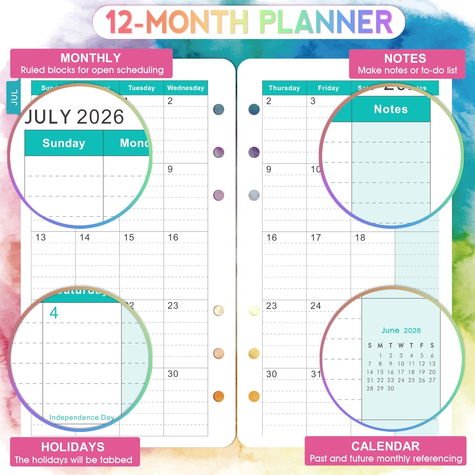 Planner Refills 2026-2027 – Planner Inserts, 2026-2027 Weekly and Monthly Cal…