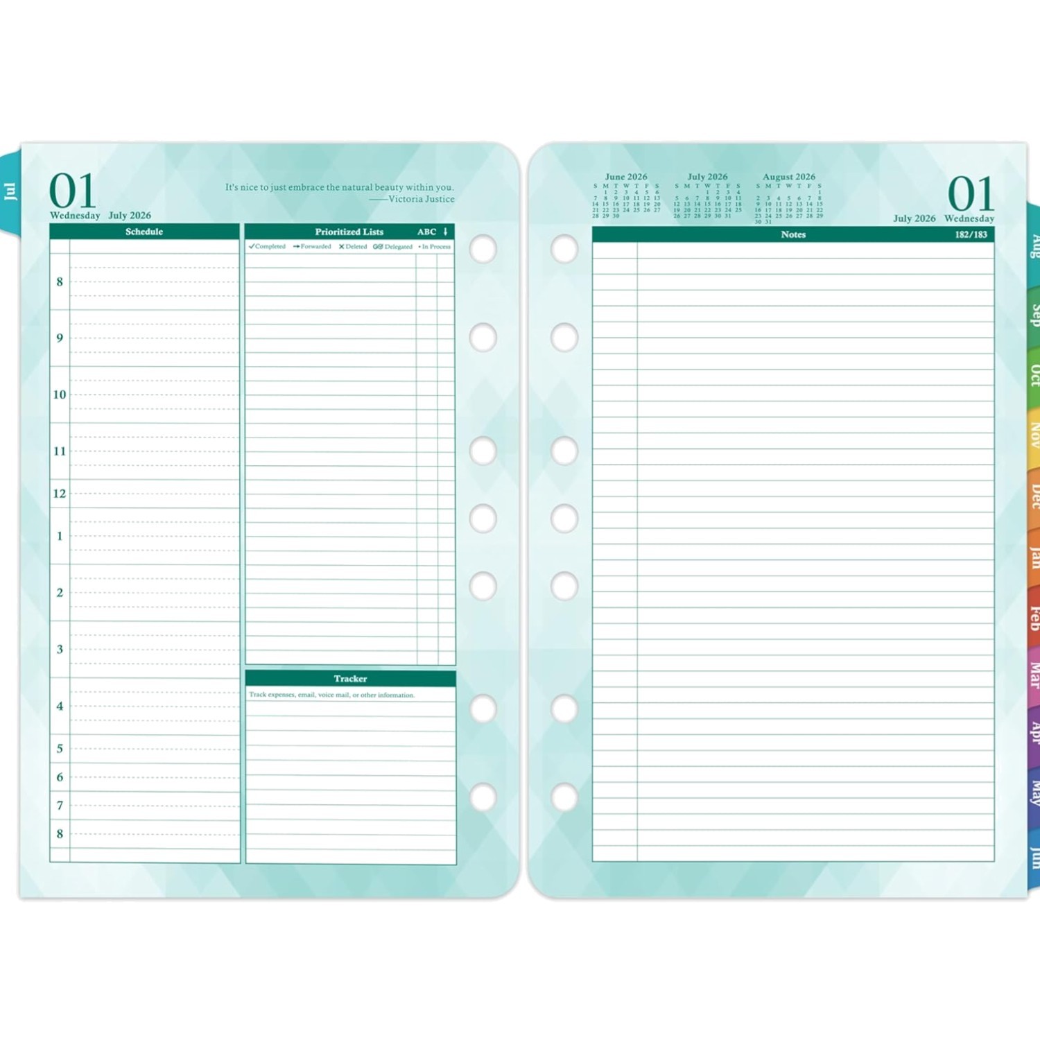 2026-2027 Planner Refills – Jul.2026 – Jun.2027, Two Pages Per Day Daily ＆ Mo…