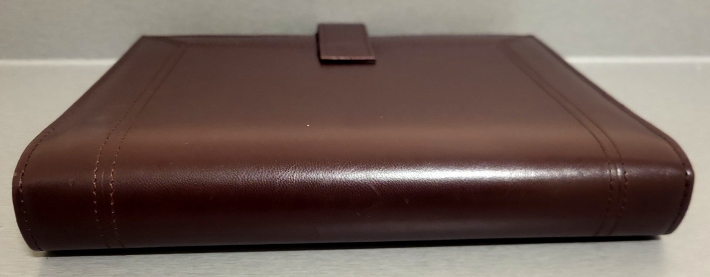 VTG Day-Timer Burgundy Wine Leather 3 Ring Planner Organizer 9.5 X 7 w/inserts