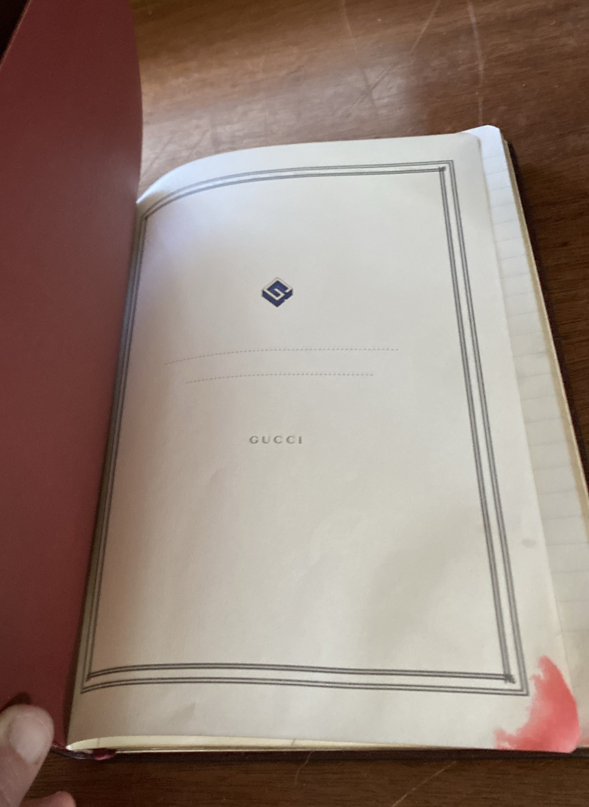 Gucci Luxury Notebook Journal Geometric Logo Printed Red Blue