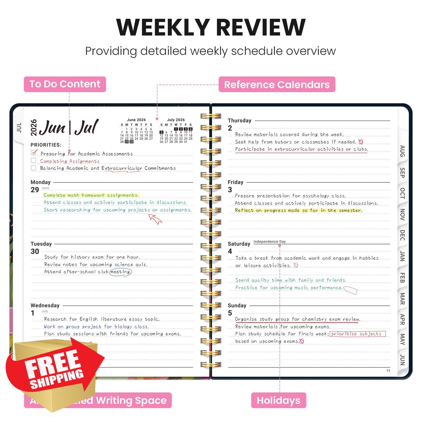 ZOTIA Planner 6.3″x8.5″ A5 Humming Glow