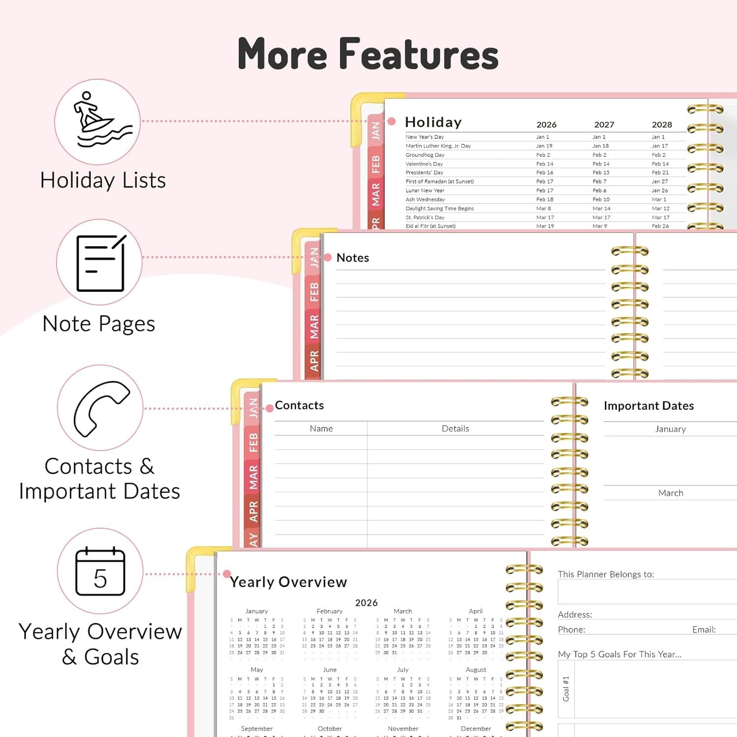 Stylish 18- Calendar Planner for Students & Teachers – Jan 2026 to Jun 2027