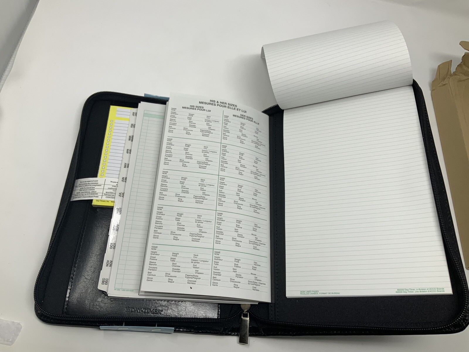 Day-Timer Wire-Bound Leather Organizer System Black #D68515