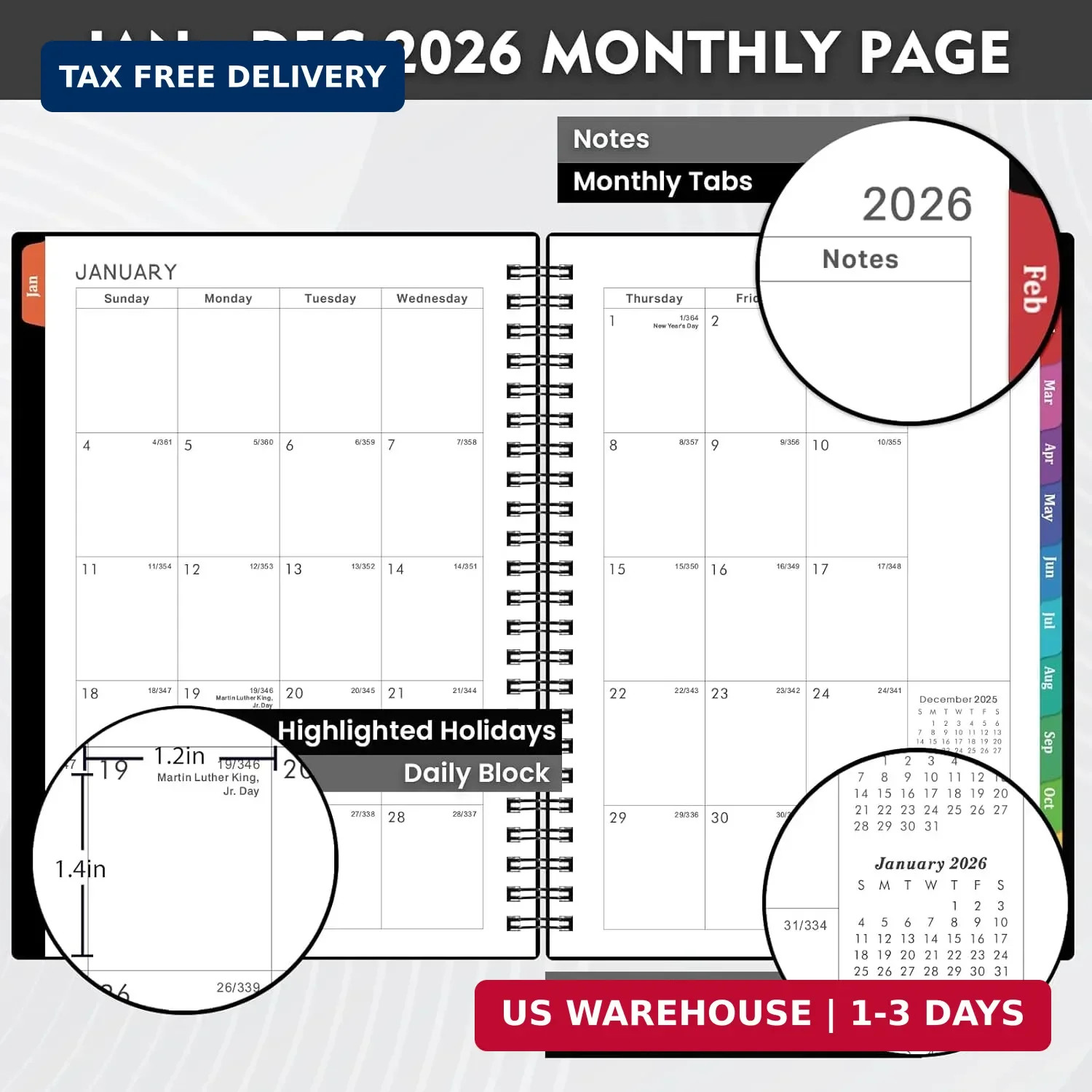 2026 Planner – 2026 Weekly Monthly Planner from Jan. 2026 – Dec. 2026, 2026 Cale