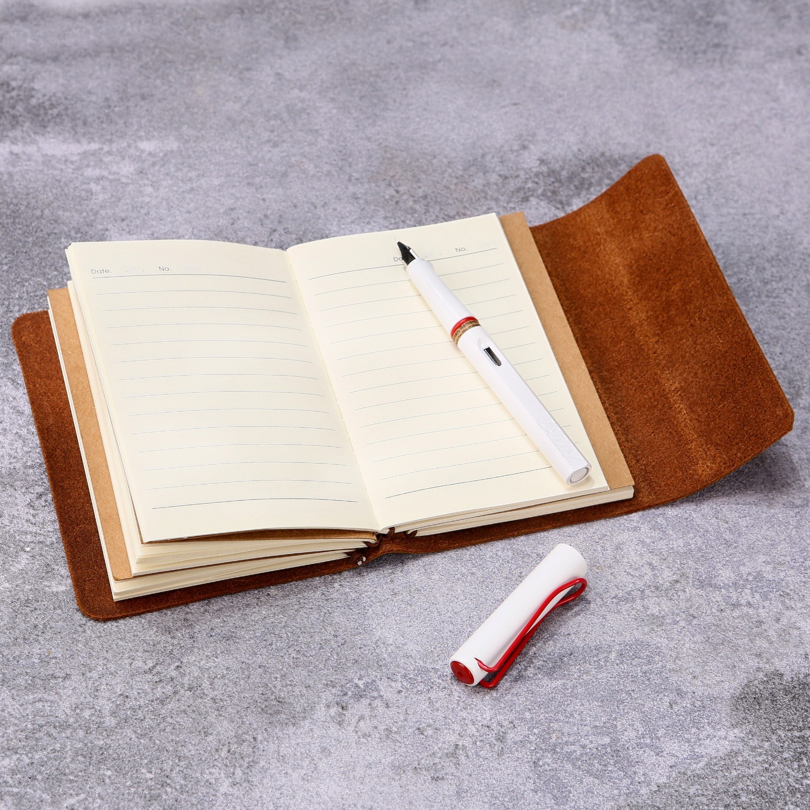 Leather Journal Cover,Custom Engraved Planner A6 A5 B5, Employee Coworker Gift