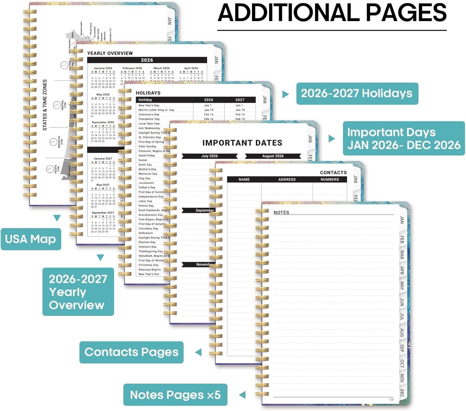 2026 Planner, Weekly and Monthly Calendar Planner Book, January 2026 – Decemb…