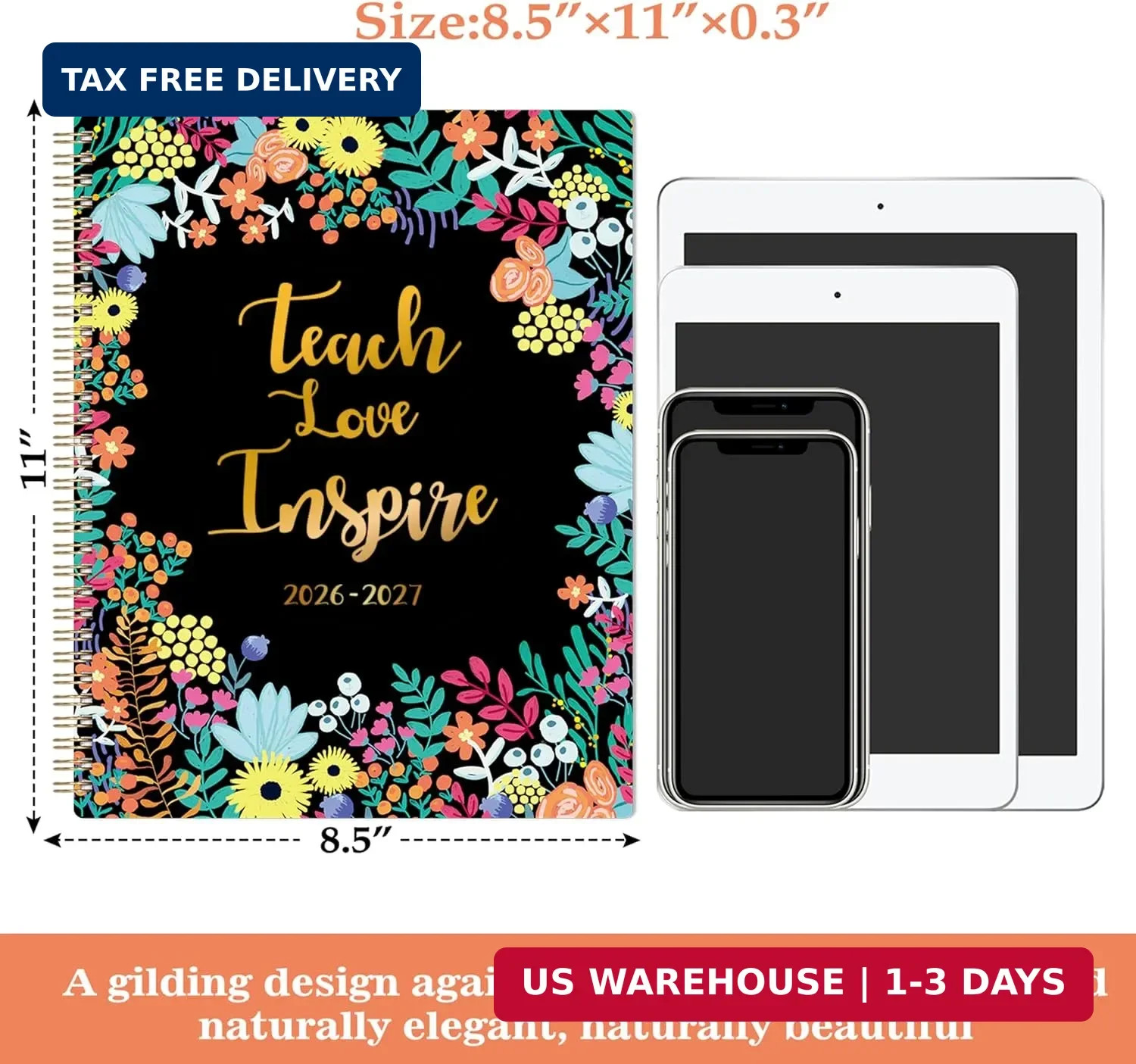 Teacher Planner 2026-2027 – Academic Planner from July 2026 – June 2027, 8.5” x