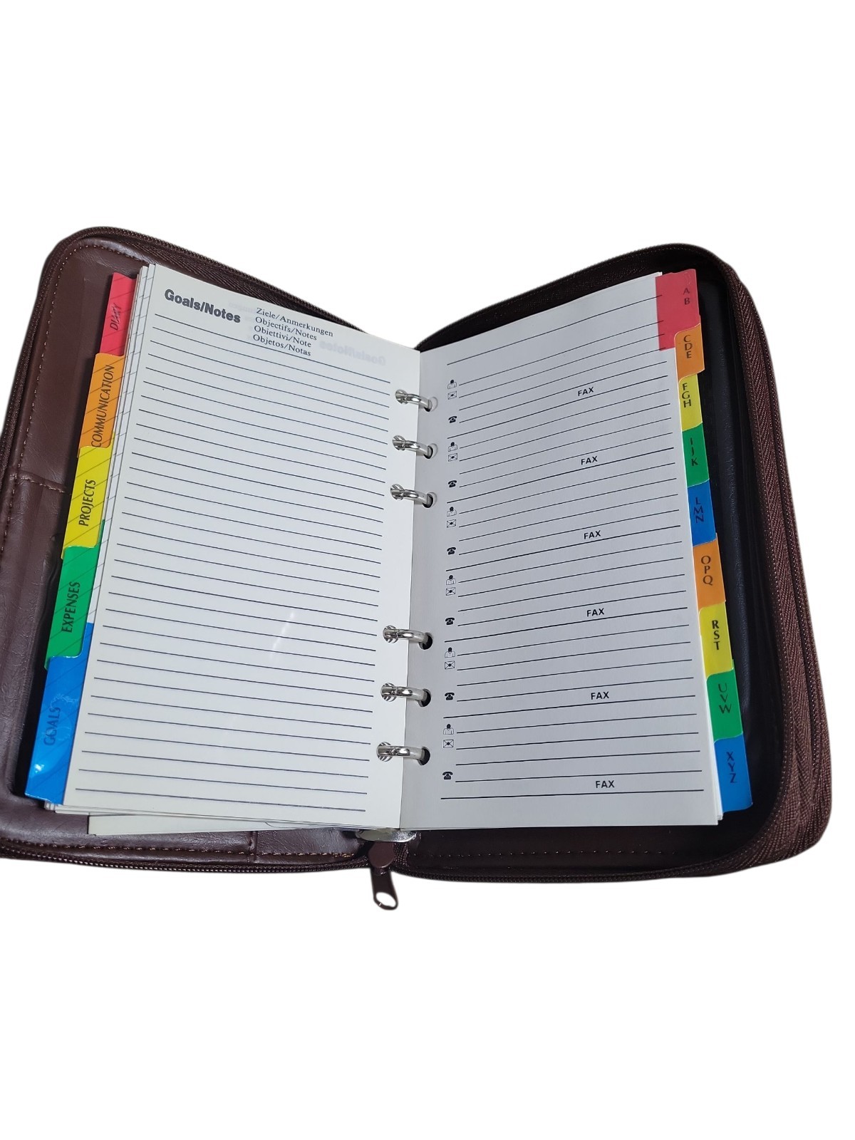 Enzo Baglioni Ultimate Business & Personal Organizer NEW IN BOX Brown Leather