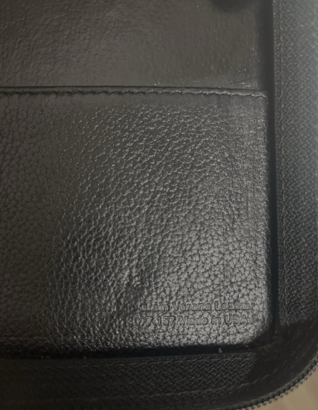 Franklin Quest Black Verona Leather Zip Organizer Planner 7 Ring Binder Vtg 90’s