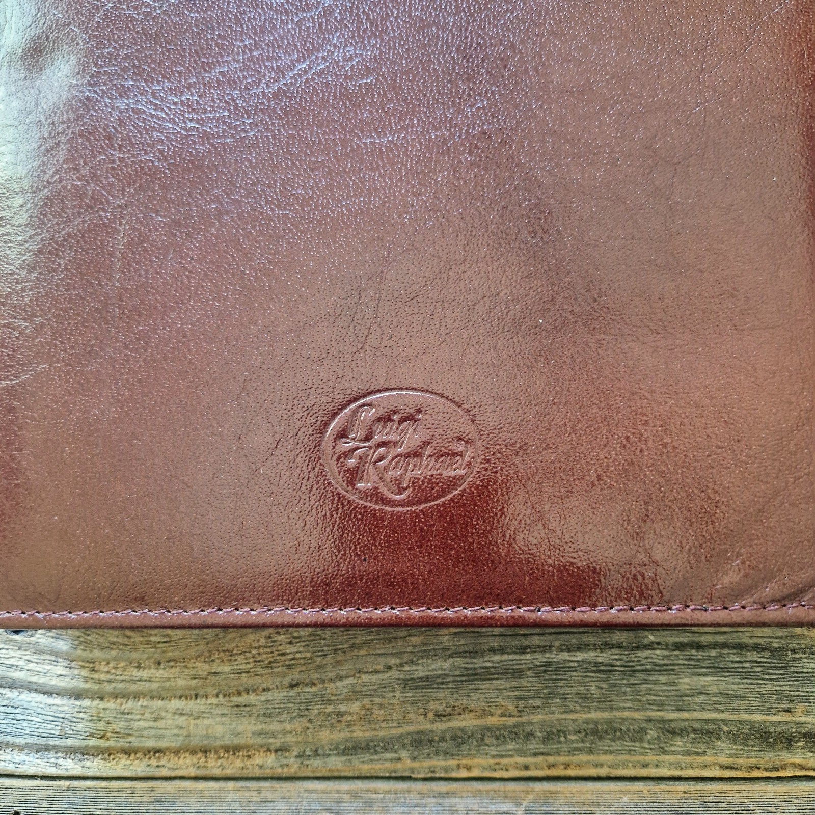 Van der Spek Luigi Raphael A5 Zip Chestnut Leather Writing Case w/ Notepad