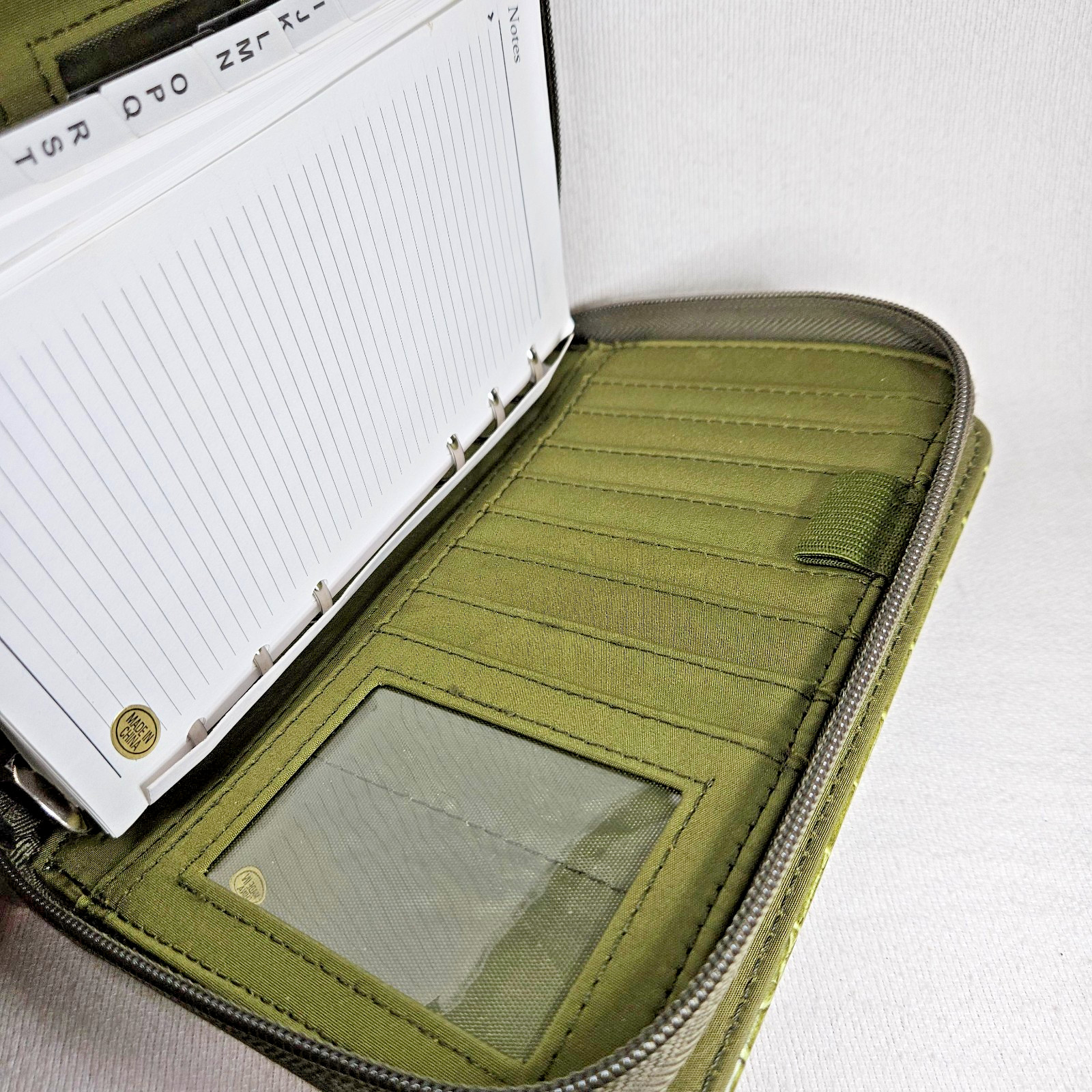 Mundi Mundex Day Planner Organizer Faux Croc Green Double Zip Agenda Unused
