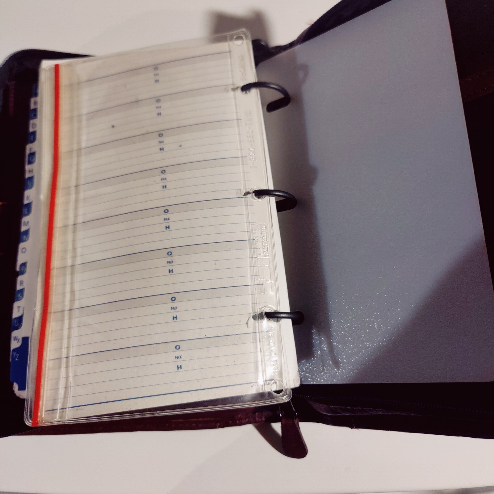 Blank* Vintage Day Planner Address Book Faux Leather Burgundy Time Systems