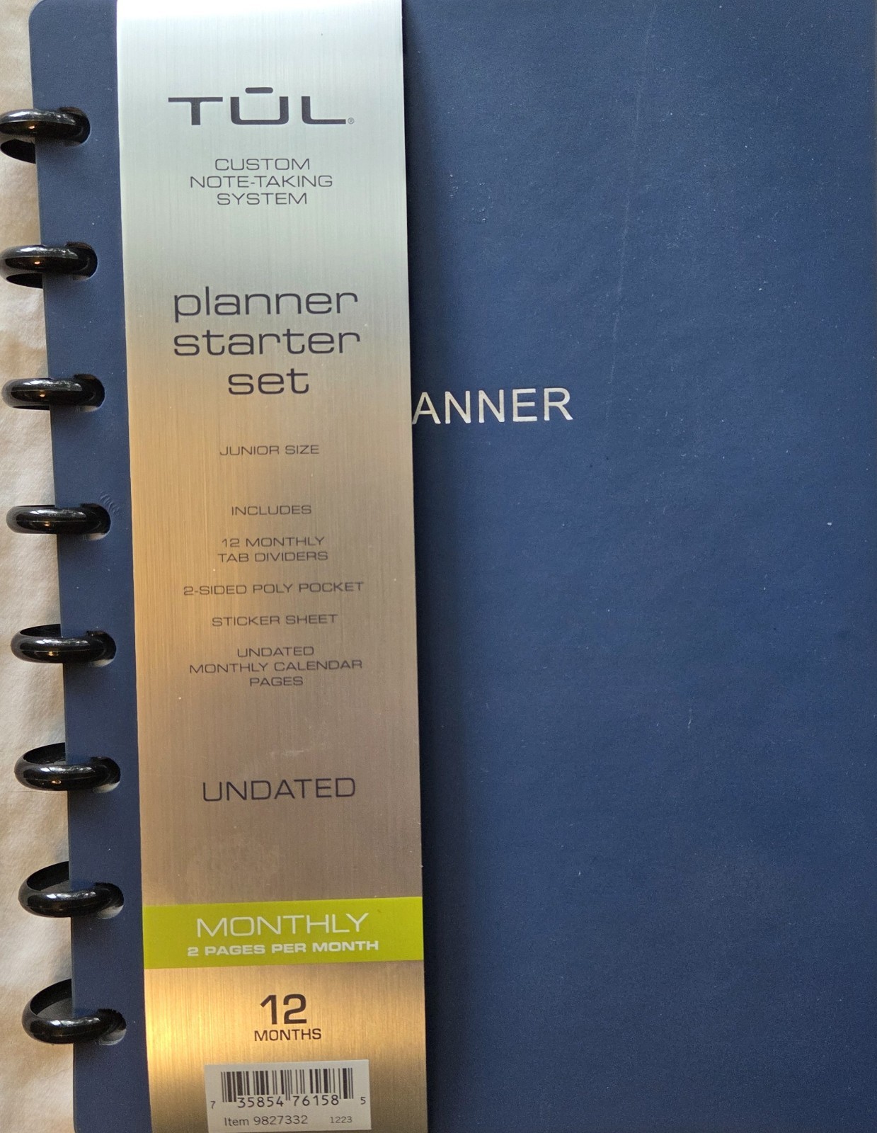Tul Year Undated Calendar Planner Starter Set Monthly Junior Size, Fashion Blue