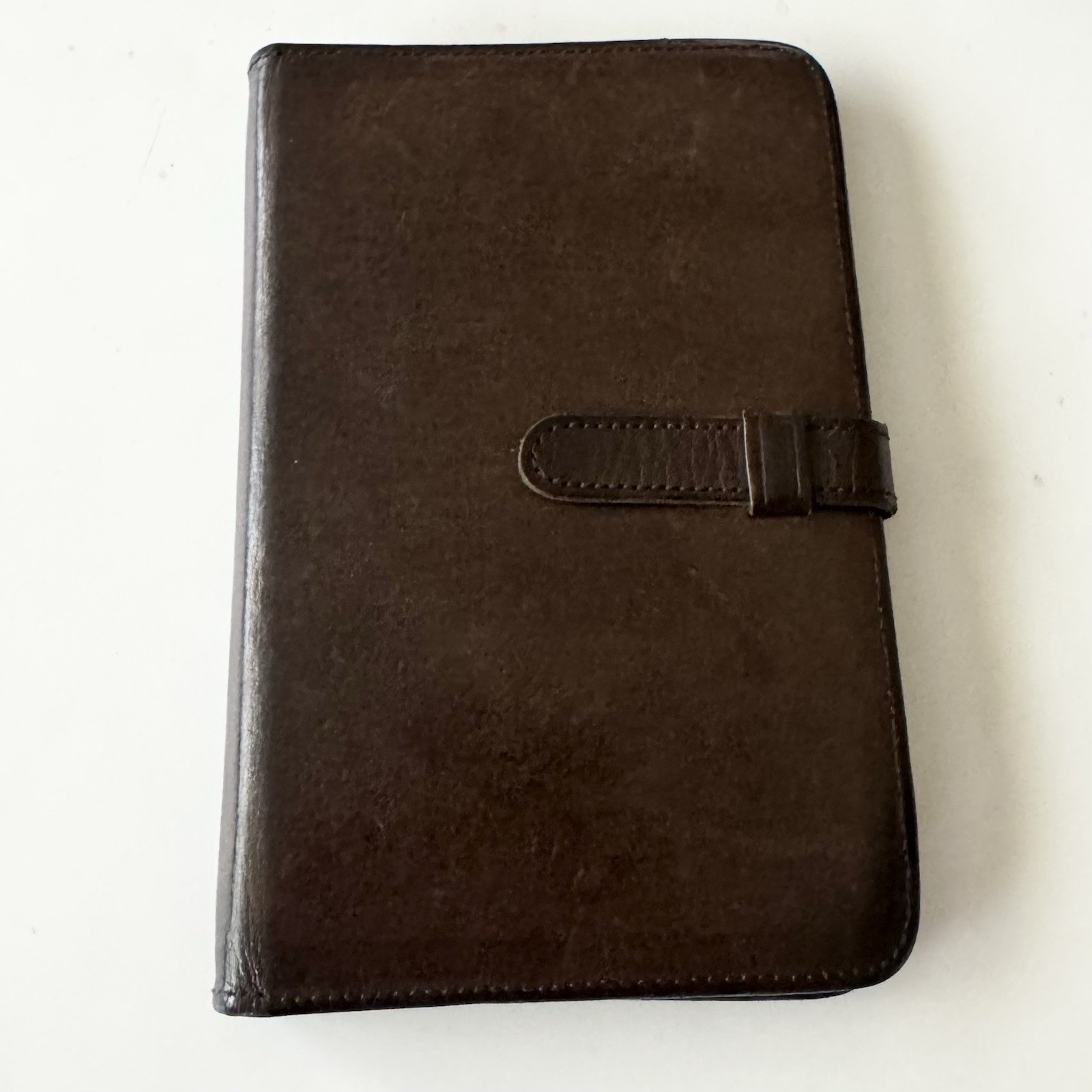 Vintage Coach Brown Leather Mini Pocket Size Address Book Notes Holder