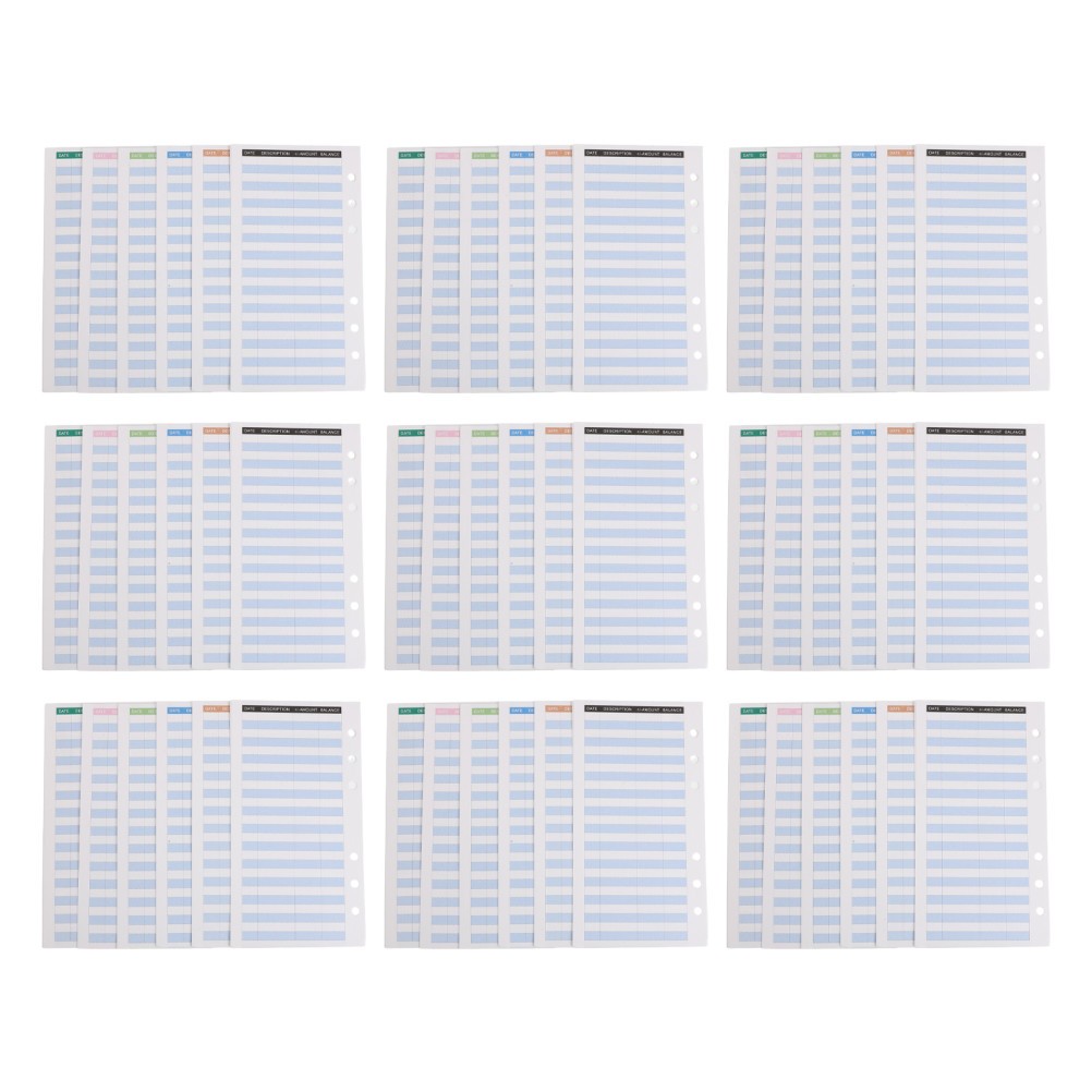 Multi Color Budgeting Binder Refills A6 Planner Inserts for Expense Tracking