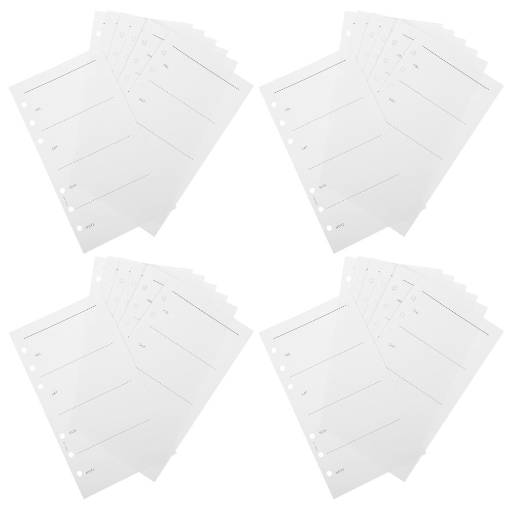 A6 Planner Refills Reusable White Paper Weekly Organizer Inserts 6 Hole