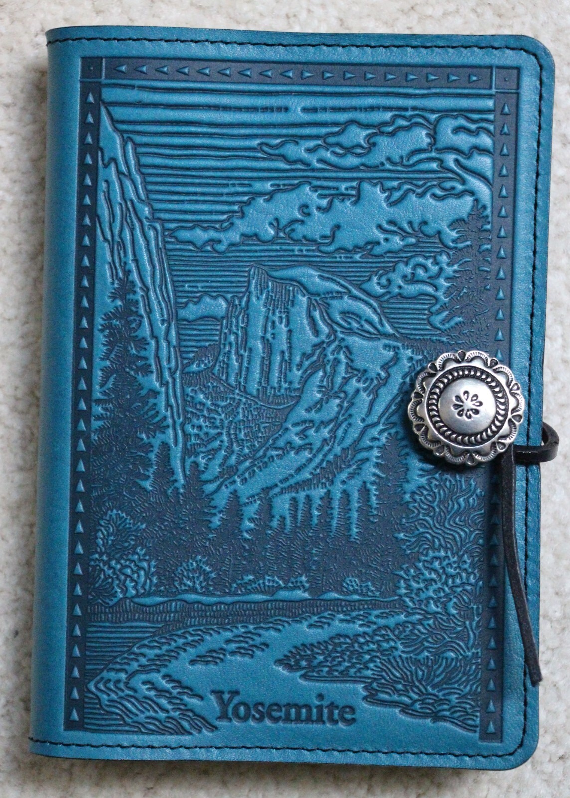 Oberon Design Leather Small Journal Cover – YOSEMITE HALF DOME in BLUE