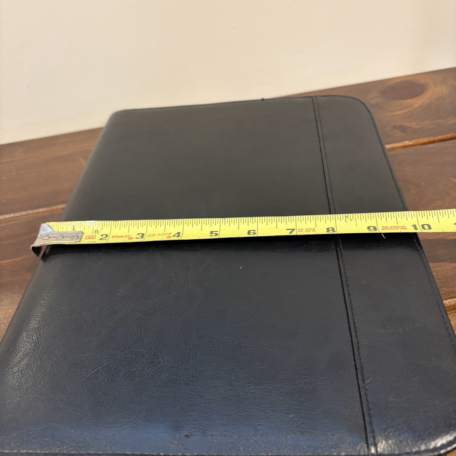 Zippered Padfolio Letter Portfolio Executive Organizer Universal Black Leather