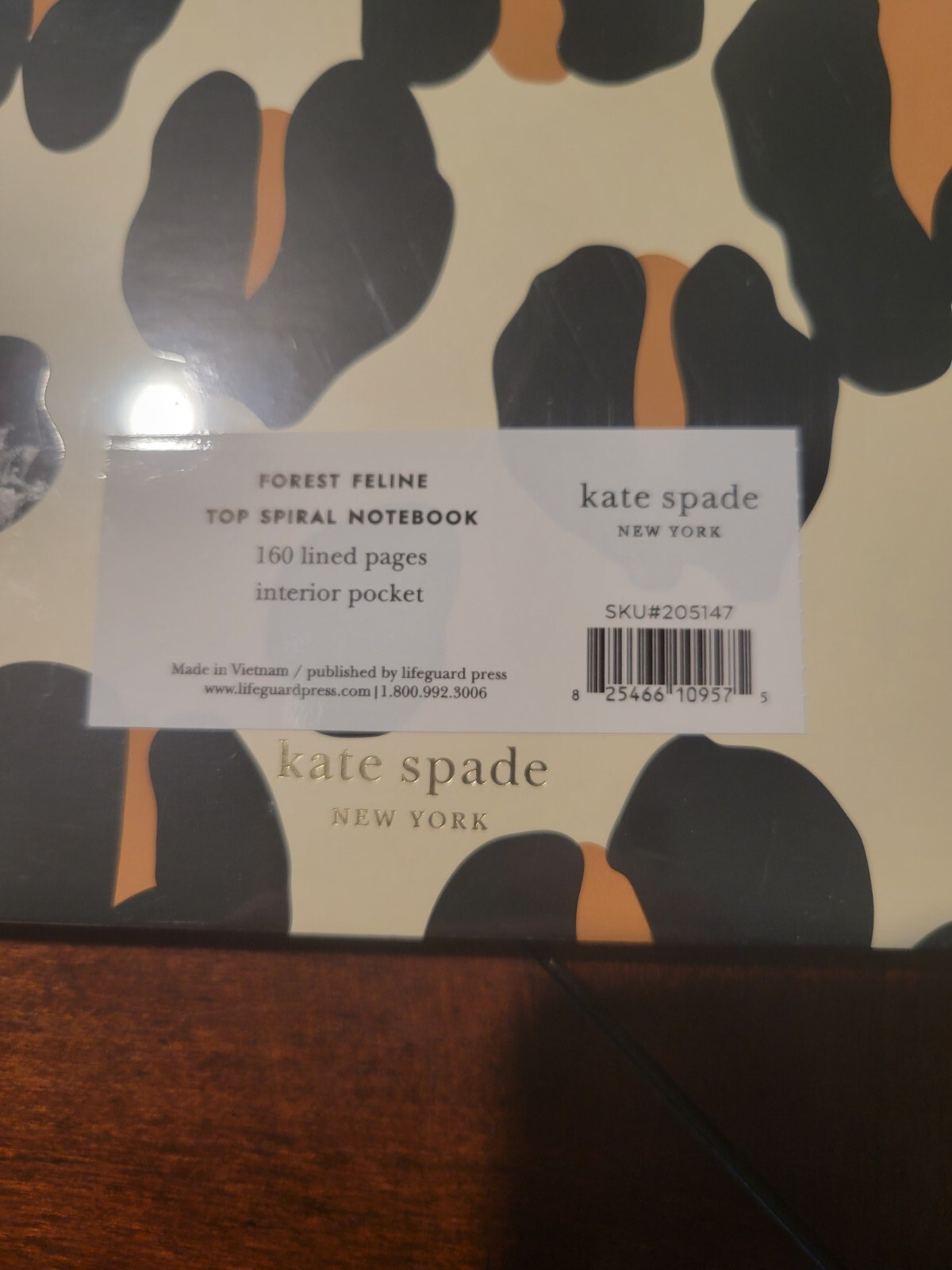 Kate Spade Top Spiral Notebook “Forest Feline” Lined – New Sealed