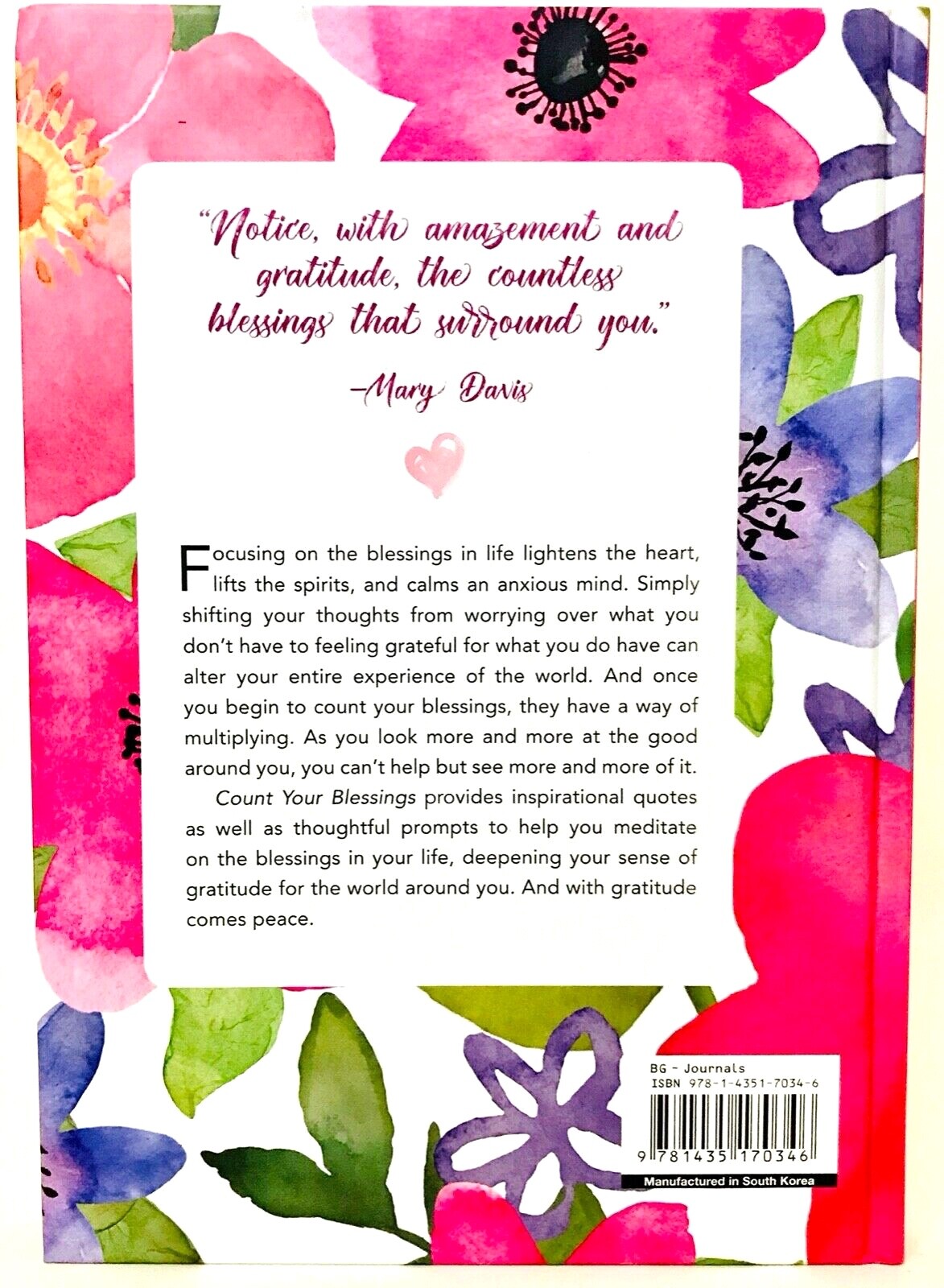 1 Count Fall River Press Count Your Blessings A Journal Of Gratitude Lined Pages
