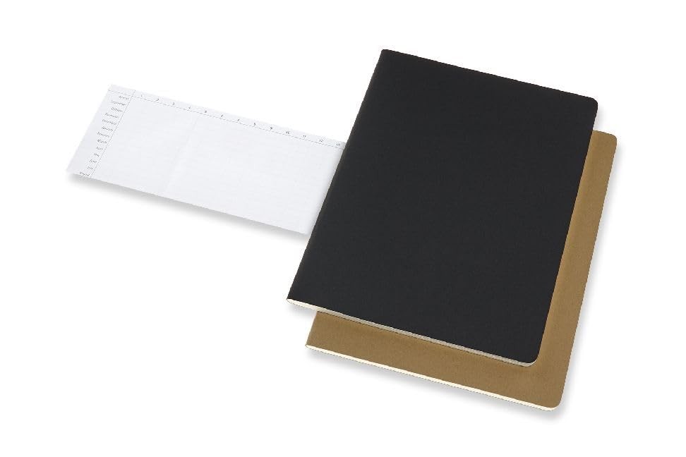 Cahier Journal, Soft Cover, XXL (8.5 x 11) Subject Cahier, Black/Kraft Brown, 16