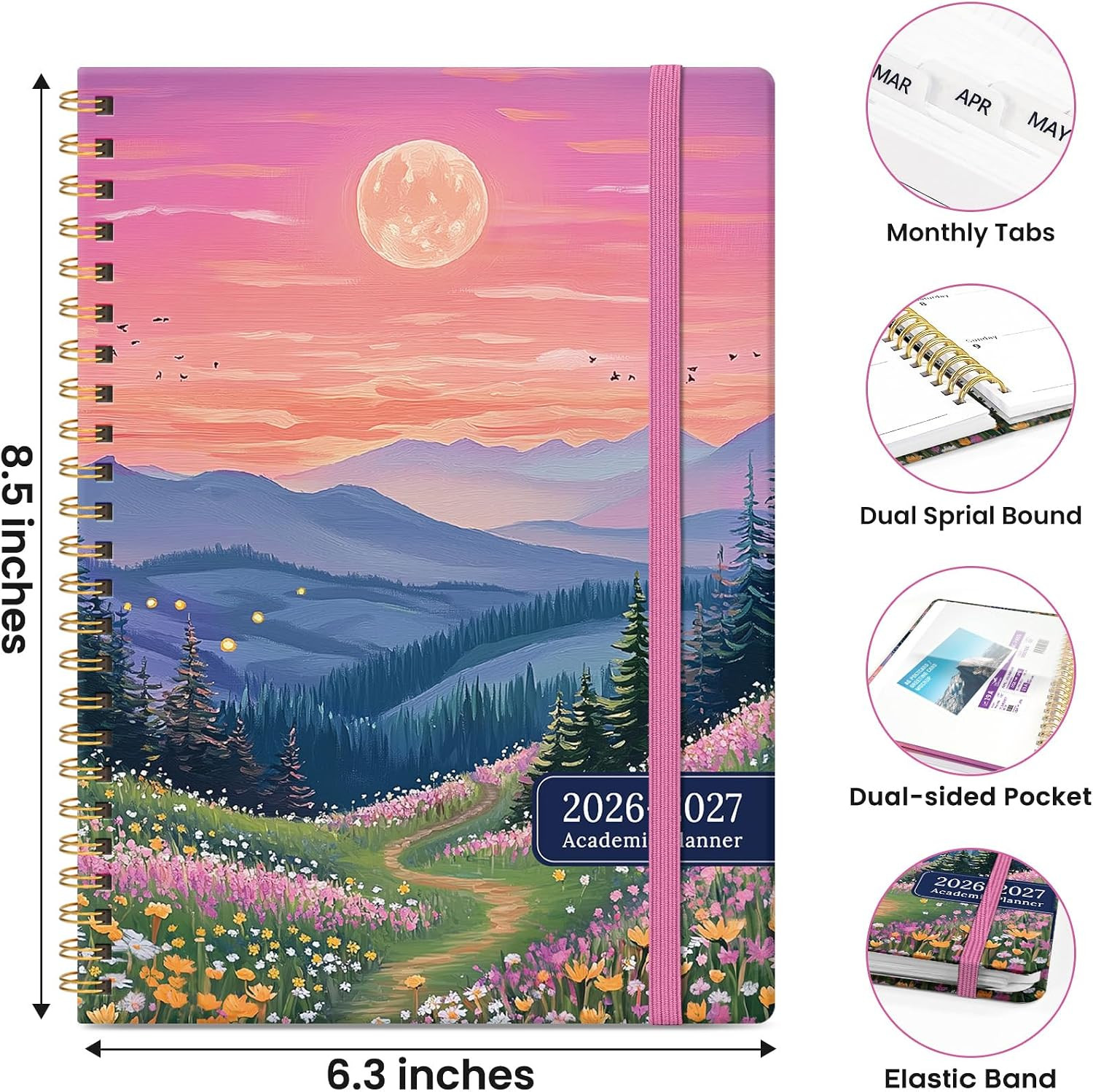 Planner 2026-2027, Hardcover Monthly and Weekly Academic Planner July 2026 – Jun