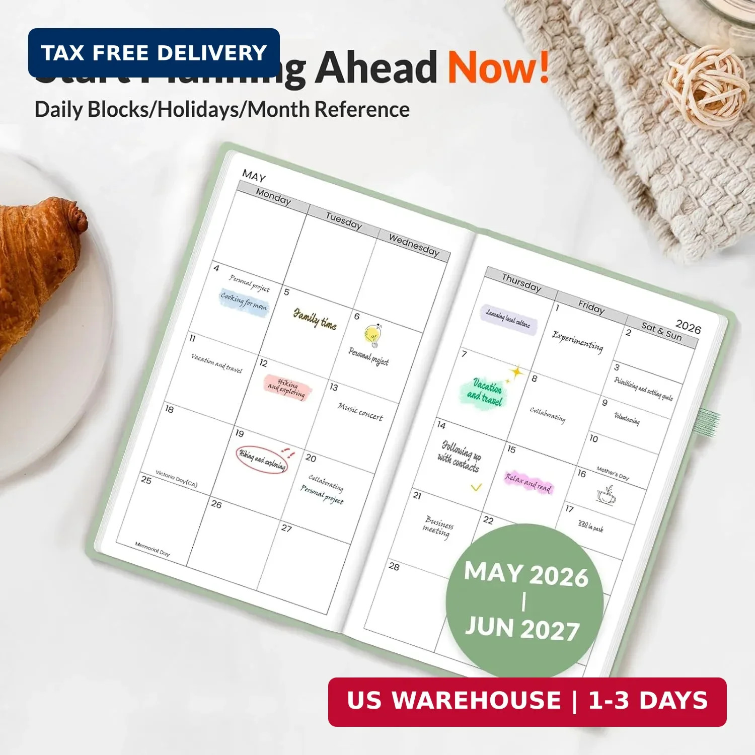 SUNEE 2026-2027 Pocket Weekly Planner for Purse 3.5″ x 6″ – 12 Month (July 2026
