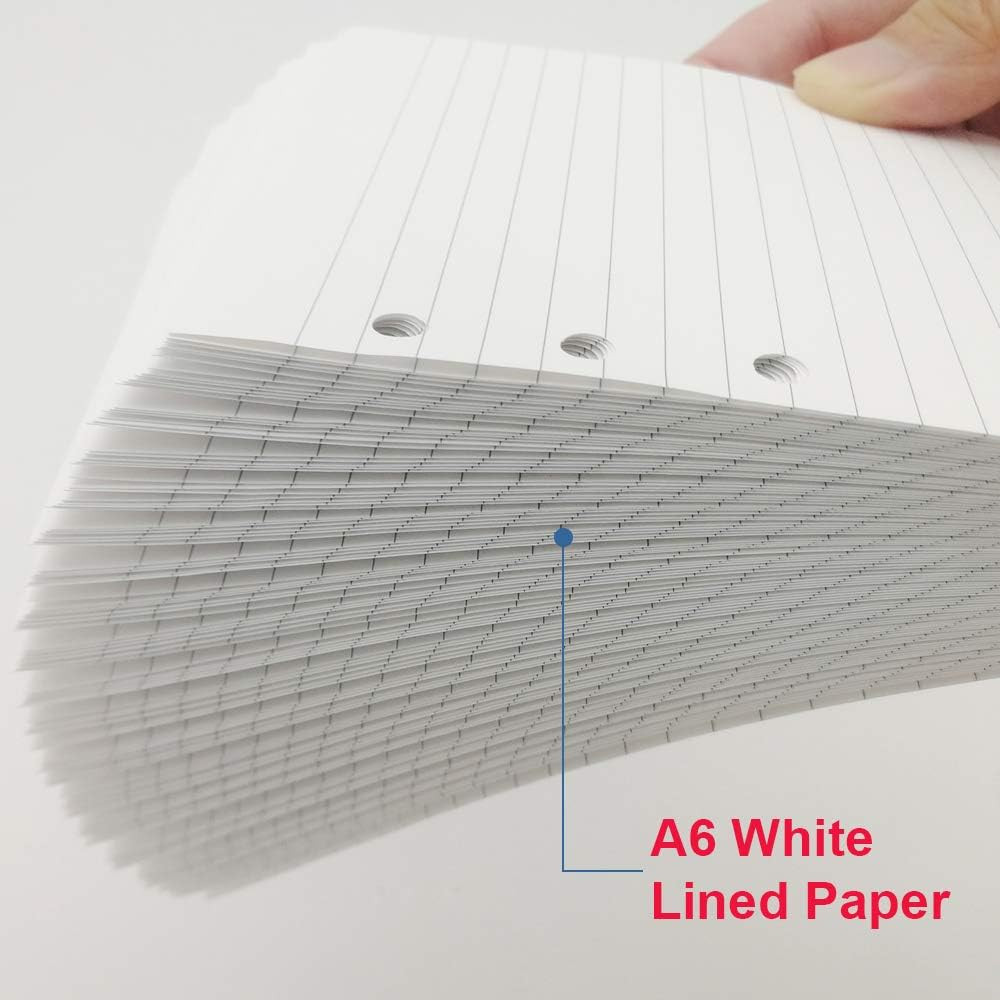 (2 Pack) A6 Lined Refill Paper, 200 Sheets/400 Pages Loose Leaf Paper for Filofa