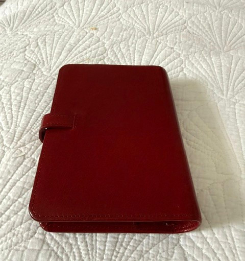 Vintage Coach Red Leather Address/Journal Notebook with Tabs 4 1/2″ X 6″ 6 Rings