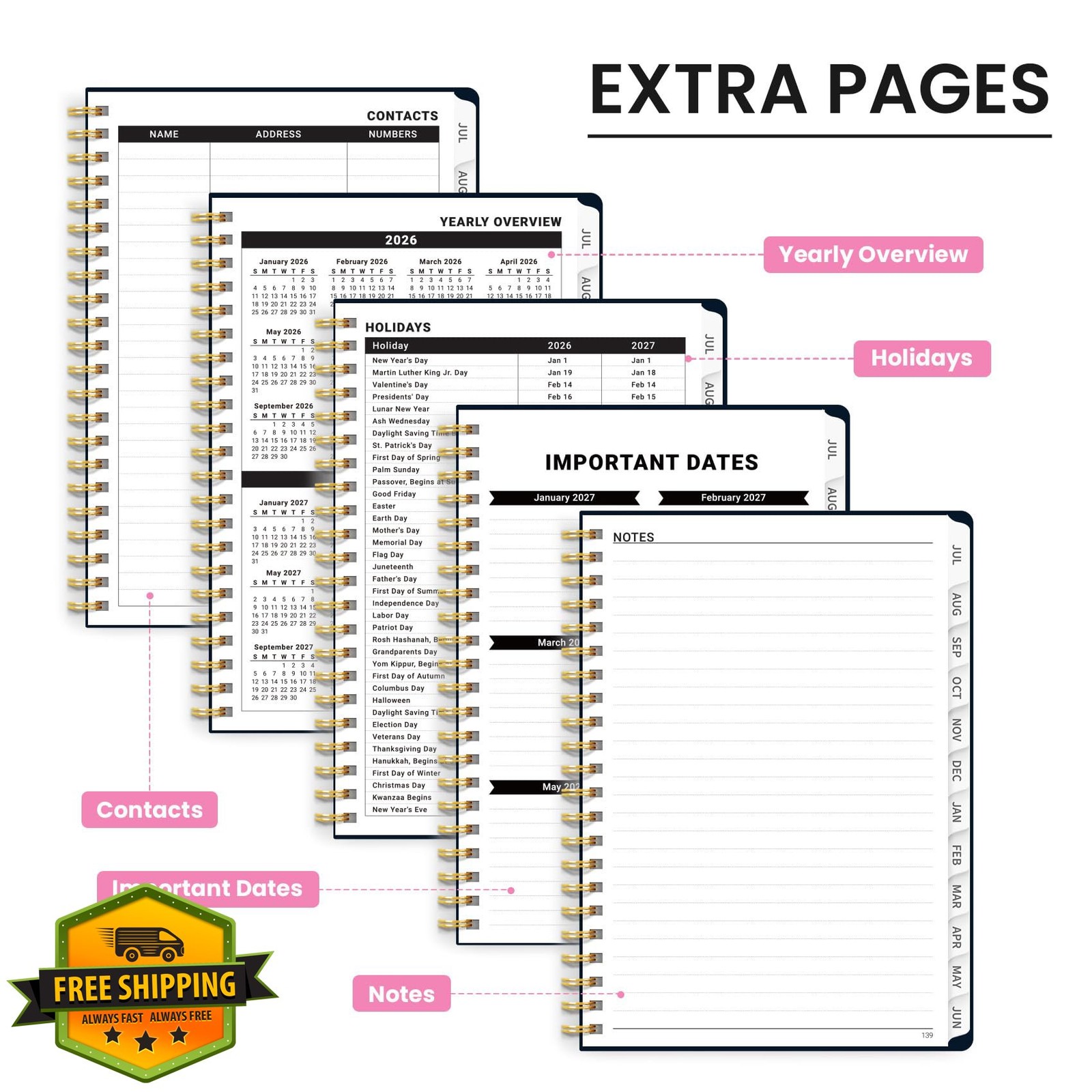 ZOTIA Planner 6.3″x8.5″ A5 Humming Glow