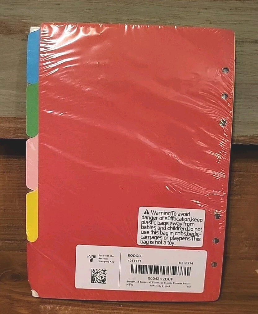 Koogel 200 Loose Leaf Paper for A5 Planner Dividers Tabs Ruler PVC Pockets