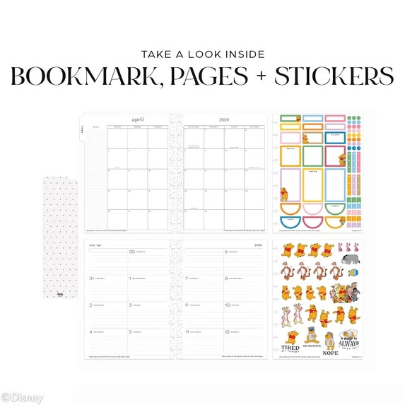 Planner Disney Pooh & Company Monthly Weekly Planner April 2026 to June 2027,