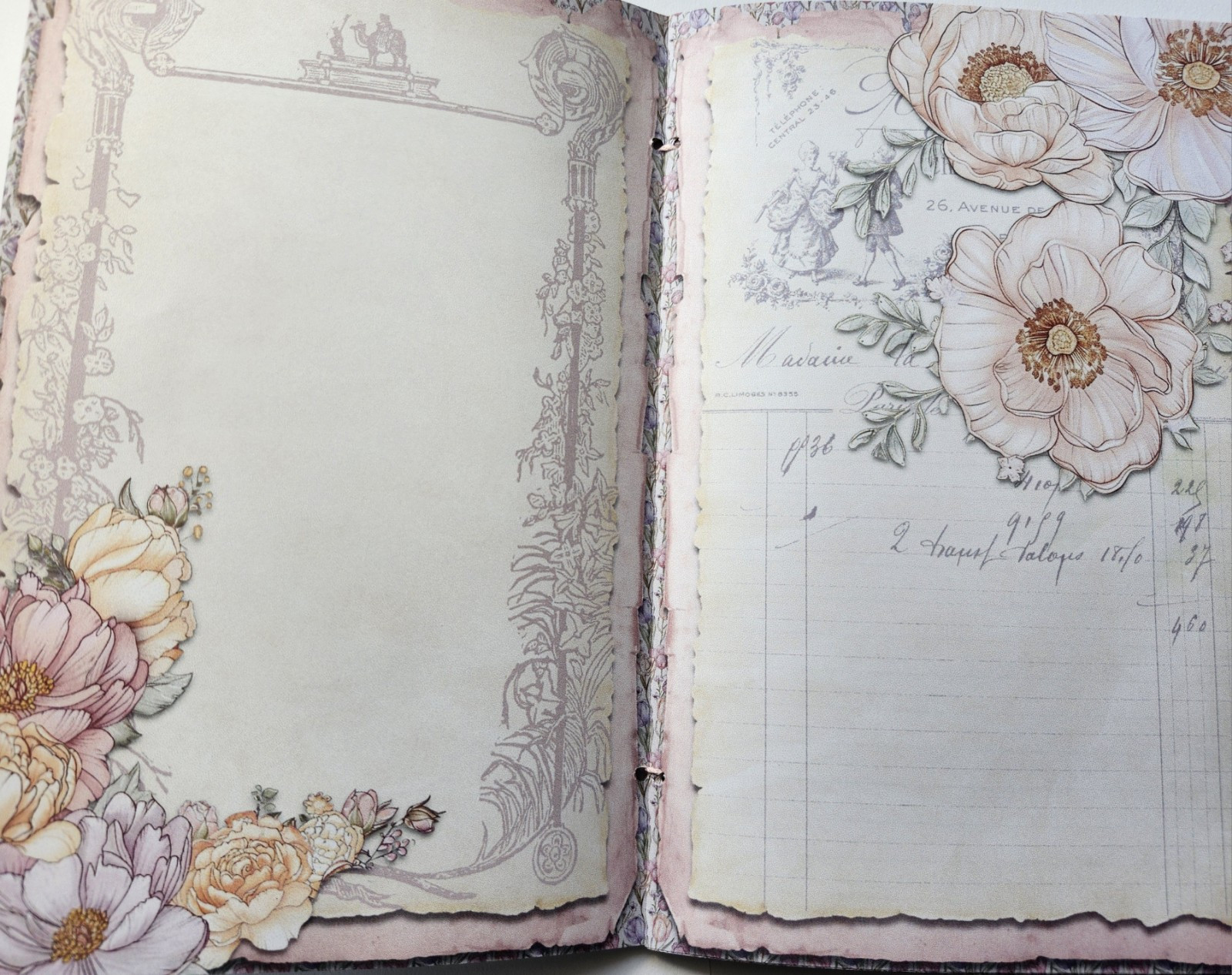 Junk Journal Blank Booklet “SPRING FLING” HANDMADE Easter Spring Florals LG 40pg