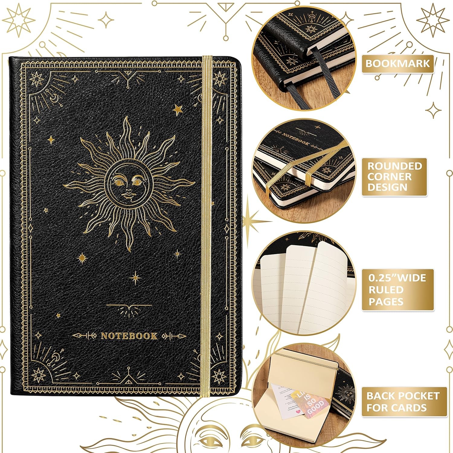 Artfan Ruled Notebook/Journal – Premium Thick Paper Faux Leather Classic Writing