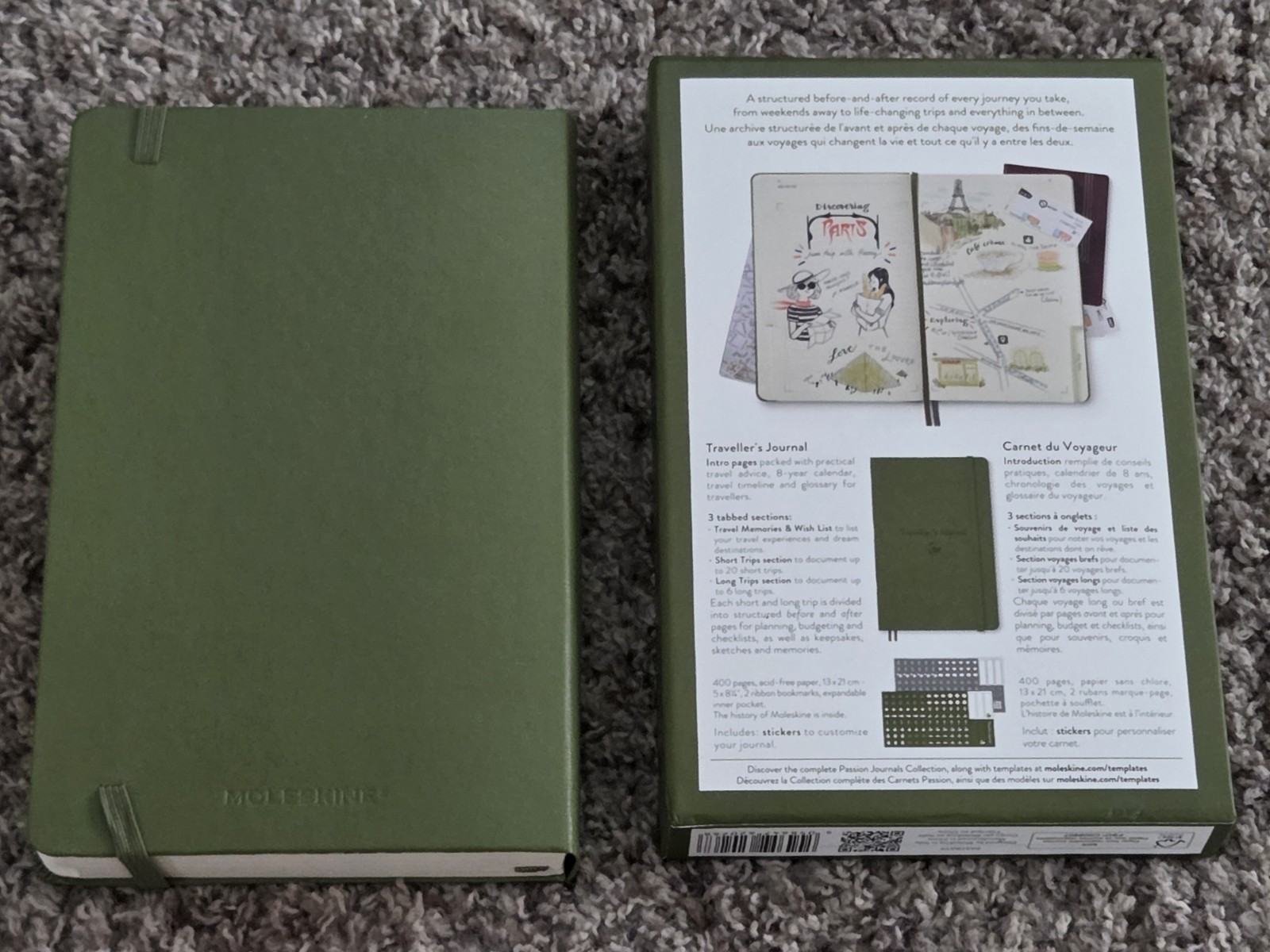Moleskine Guided Traveller’s Journal Green 5.12″x8.25″ – 400 Pages NEW