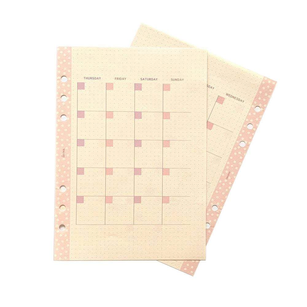 Raymay Fujii decona planner refill, Tanto paper, monthly schedule, A5 size, HAR4