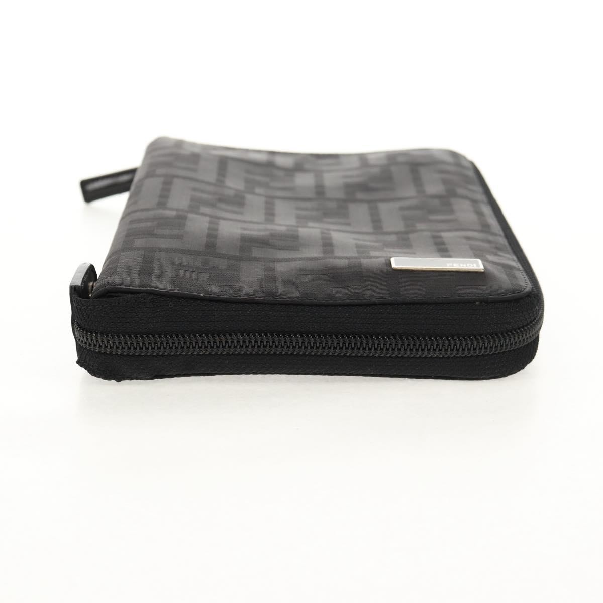 FENDI Zucca Canvas Planner Black Silver Auth 153661V